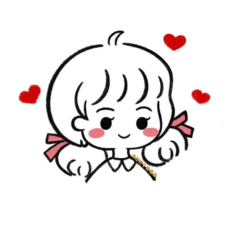 今天有点晚啦,画一个可爱女生头像,很简单
