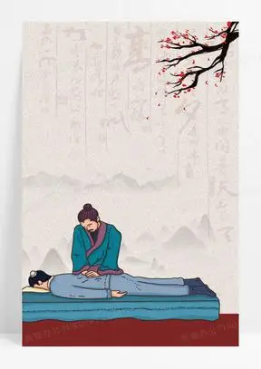 复古中国风中医养生推拿背景