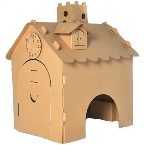 硬纸板儿童手工拆装房子diy涂鸦玩具幼儿园表演螺母拆装