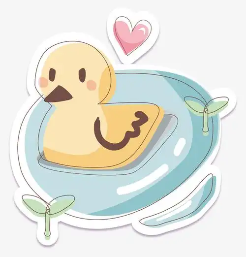 卡通可爱动物小黄鸭矢量素材