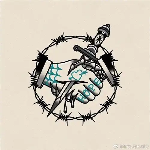 今日纹身图案分享黑灰oldschool手稿#纹身分享##纹身设计##黑灰纹身