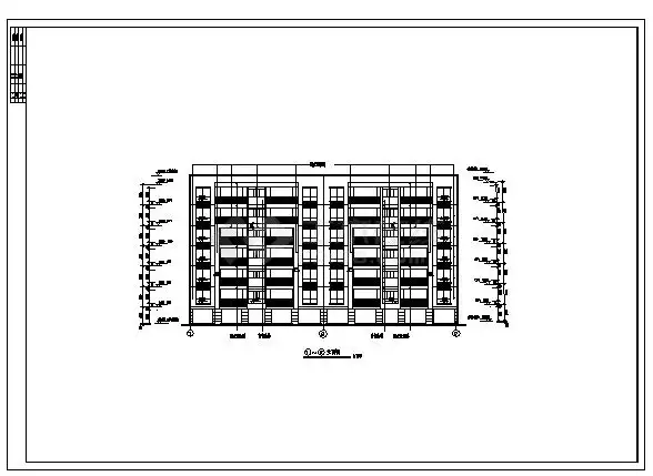 某城市七层单元式2户住宅楼建筑设计cad图共十一张