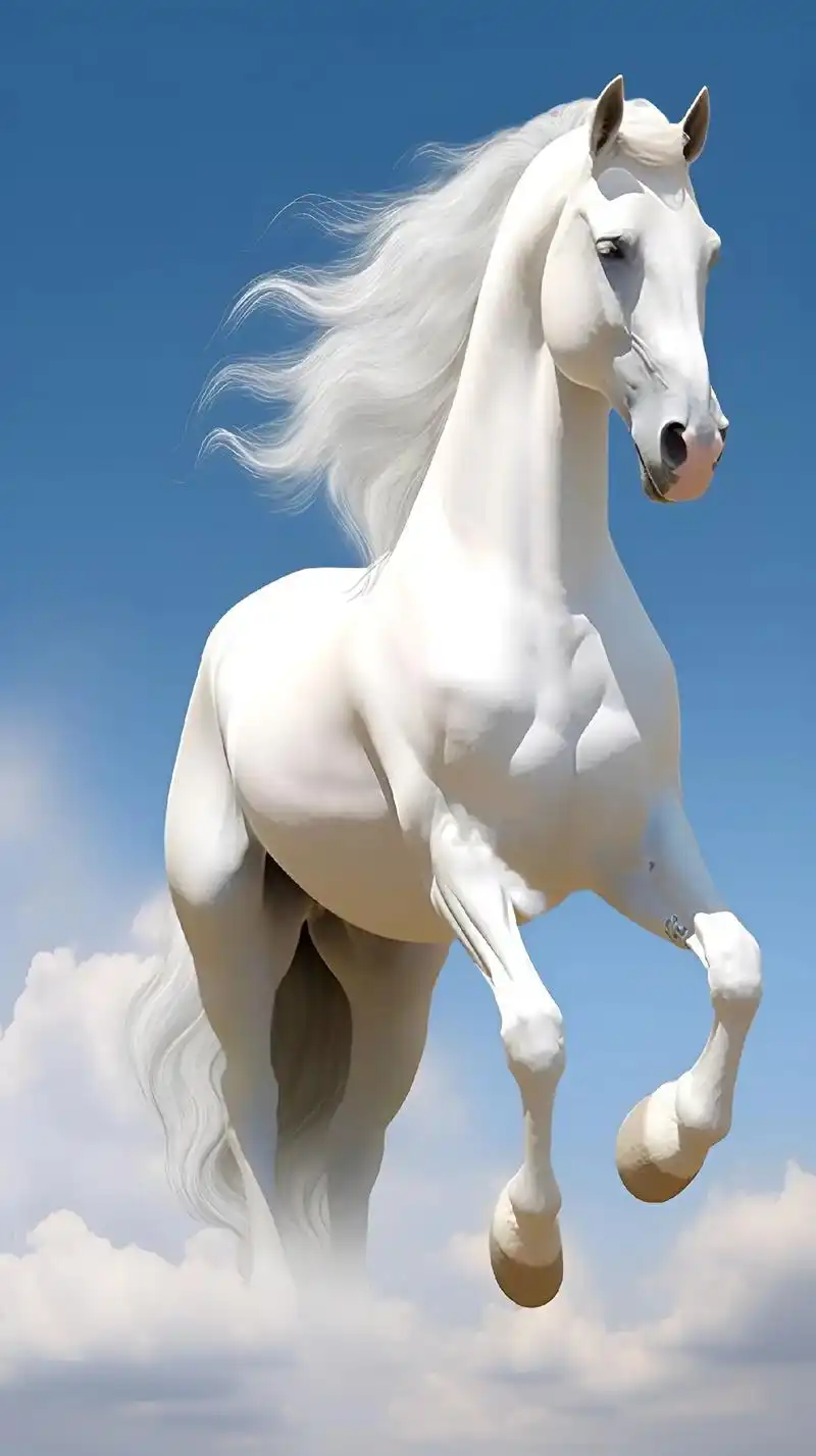 白马奔腾,勇往直前,象征着纯洁与力量的完美结合.#见者好运见 - 抖音