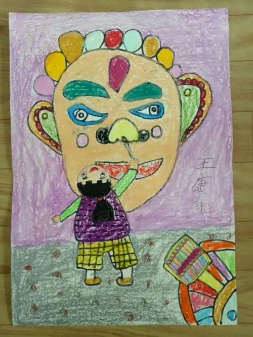艺彩美术周末孩子们的快乐手绘《画脸谱》