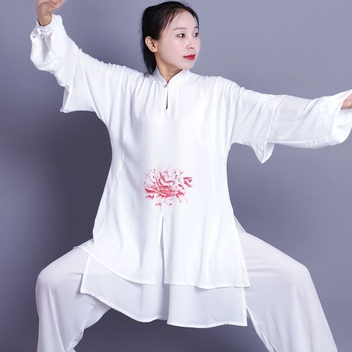 新款双层太极彩绘高档比赛服演出服练功表演服气太极服