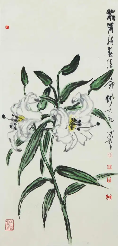 2018景田1节★国画的笔法与笔墨及对百合花的线形塑造