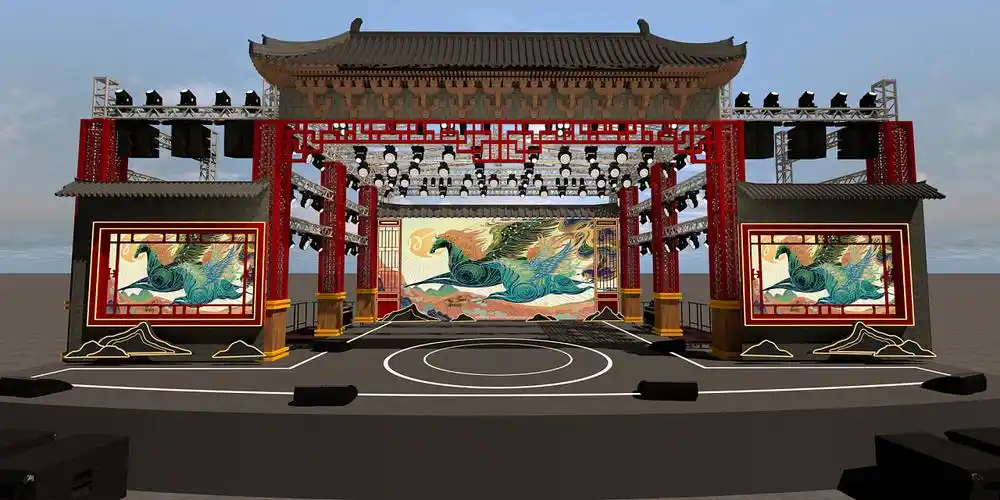 为成都一个乡村社区设计的户外舞台-2020年8月24日作