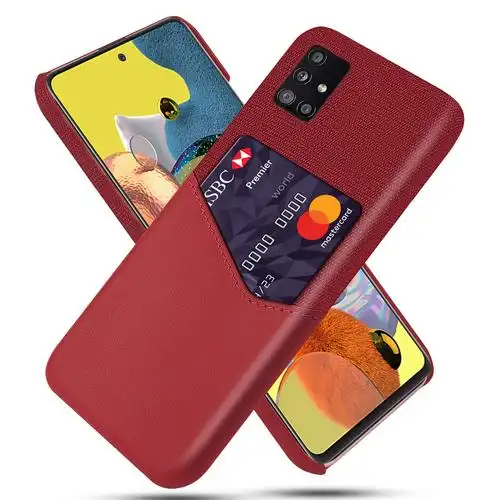 适用三星galaxya51 5g手机壳三星a51 5g保护套布纹单插卡手机皮套