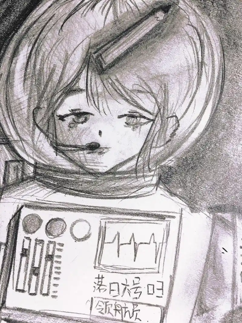 "落日六号"领航员 画作灵感来源于课文《带上她的眼睛》 "她将在这不