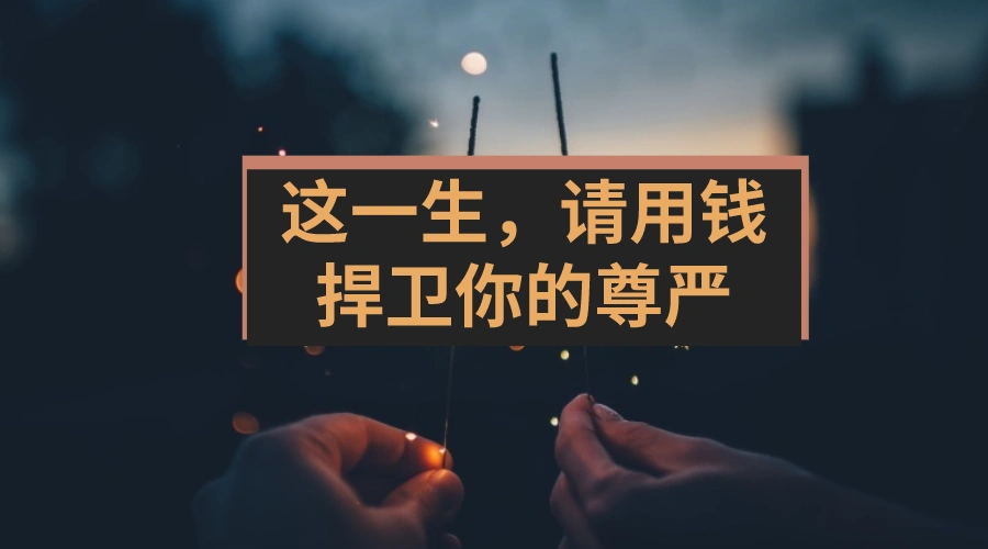 这一生,请用钱捍卫你的尊严