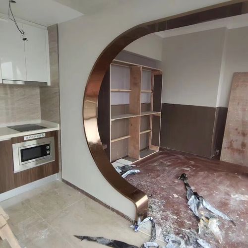 不锈钢弧形门套拱形圆形门套垭口客厅阳台入户包边条定制 玫瑰金镜面