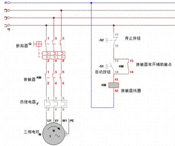 接触器自锁电路图及原理讲解
