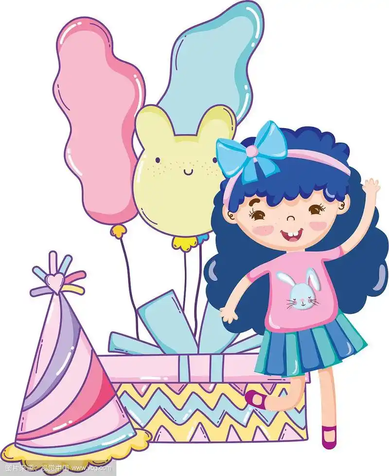 生日快乐的女孩卡通片