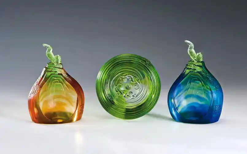 0801琉璃工房玻璃一套三件风云在握及登高望远二件