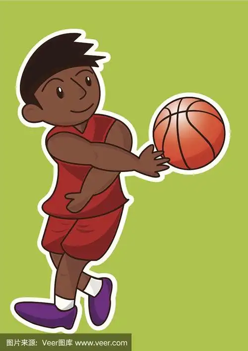 卡通的篮球运动员