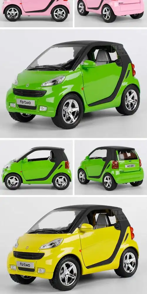 【品质精选】旗舰官方店仿真奔驰小精灵smart合金玩具汽车模型声光车