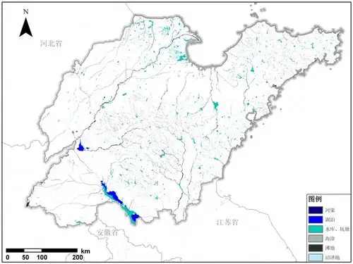 山东省水域资源空间分布数据服务