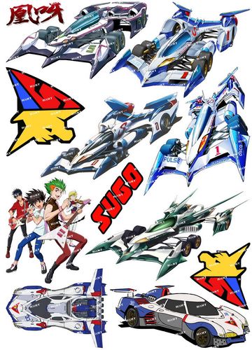 小号f0304-02 高智能方程式赛车卡通动漫电脑旅行拉杆箱贴纸