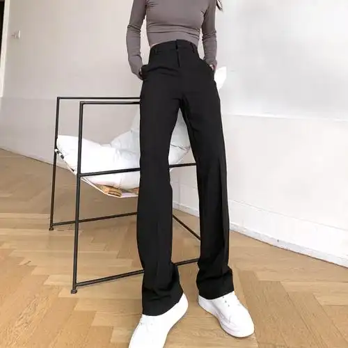 微喇喇叭西装裤女秋季新品休闲职业修身显瘦休闲裤