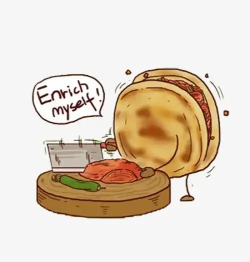 彩铅肉夹馍简笔画