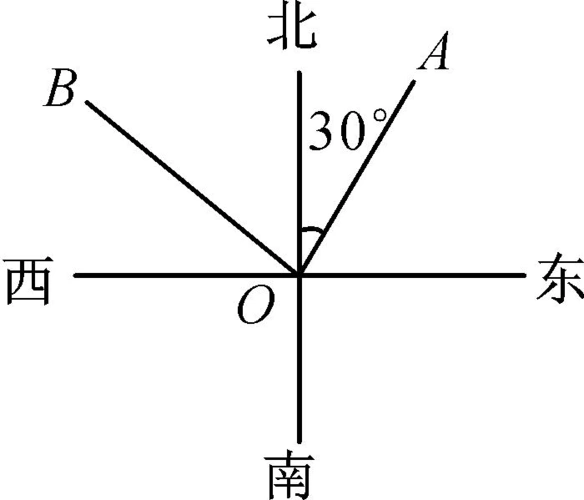 125.45°=1254.5′ 10.如图,oa 是北偏东30&