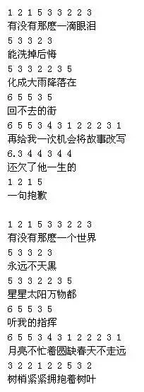 求五月天《如烟》简谱