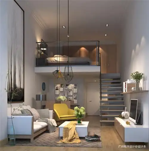 质朴60平loft样板间客厅装修案例