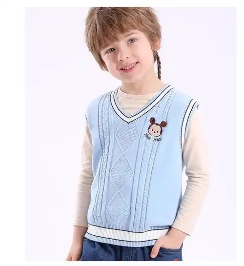 儿童马甲背心男童编织毛线毛衣外穿春秋宝宝男孩马夹坎肩