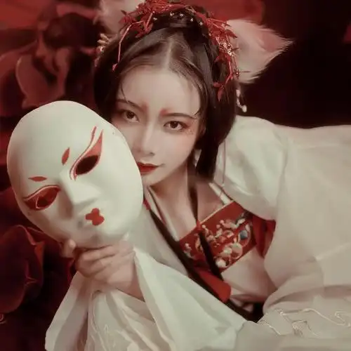 媚惑古风面具女生头像图片