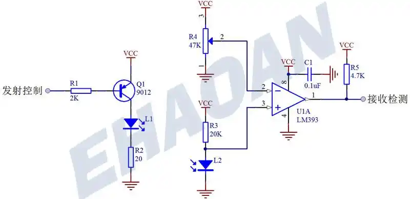 红外发射管接收头应用电路图
