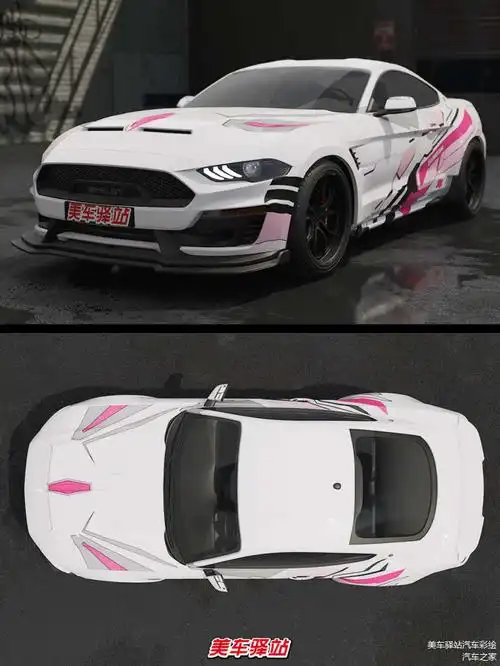 酷女孩的专属座驾粉色高达汽车个性定制彩绘涂装