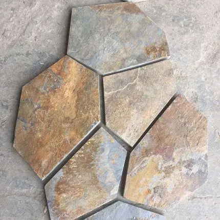 天然冰裂纹不规则青石板室外地砖