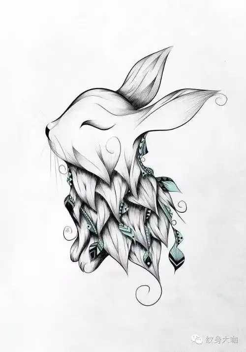 【纹身素材第237期】十二生肖—兔