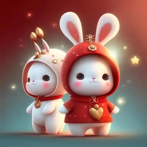 2023新年情侣版兔子头像