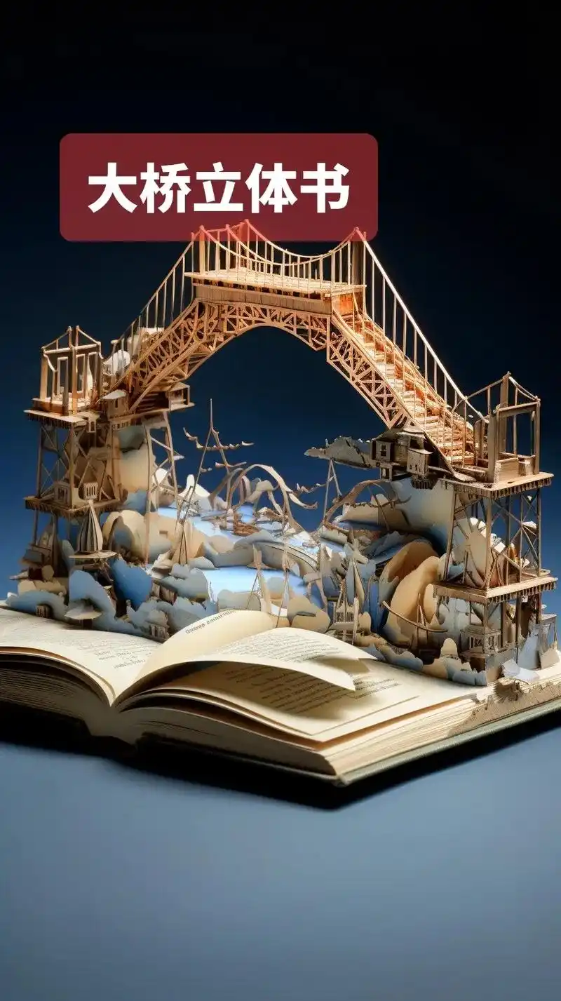 大桥纸雕立体书.#创作灵感 大桥立体书,设计,制作,生产#立 - 抖音