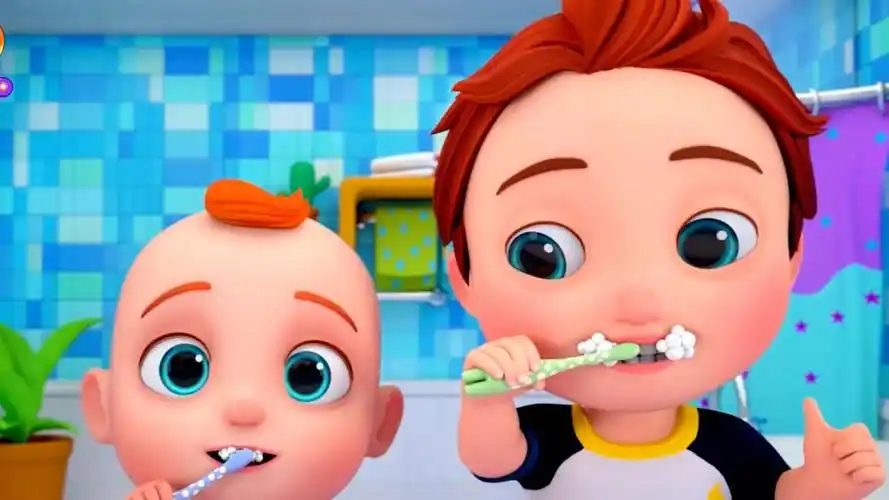 超级宝贝jojo:孩子跟着哥哥学习刷牙,儿童早晨刷牙是