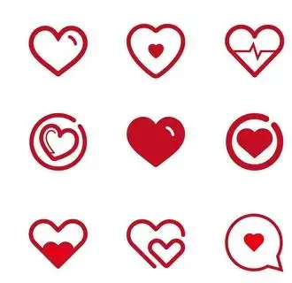 心形爱心桃心素材图片ai矢量模版下载