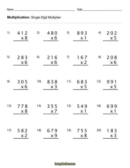 两位数加三位数加法竖式计算练习题打印
