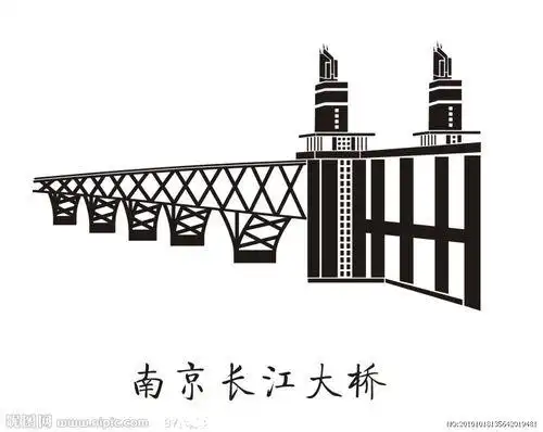 地标南京景点城市地标建筑剪影高清png图片简笔画南京长江大桥鼓楼朝