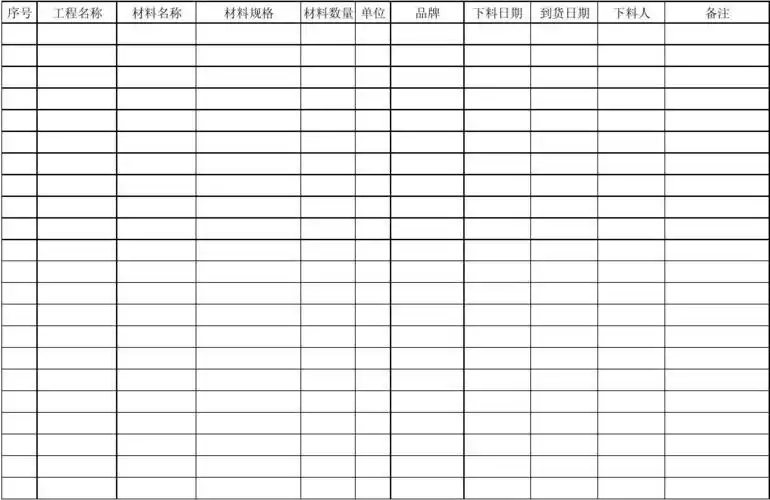 材料下料单