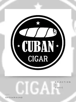 原始的古巴雪茄徽标在白色背景网络设计的原始的古巴雪茄矢量徽标的