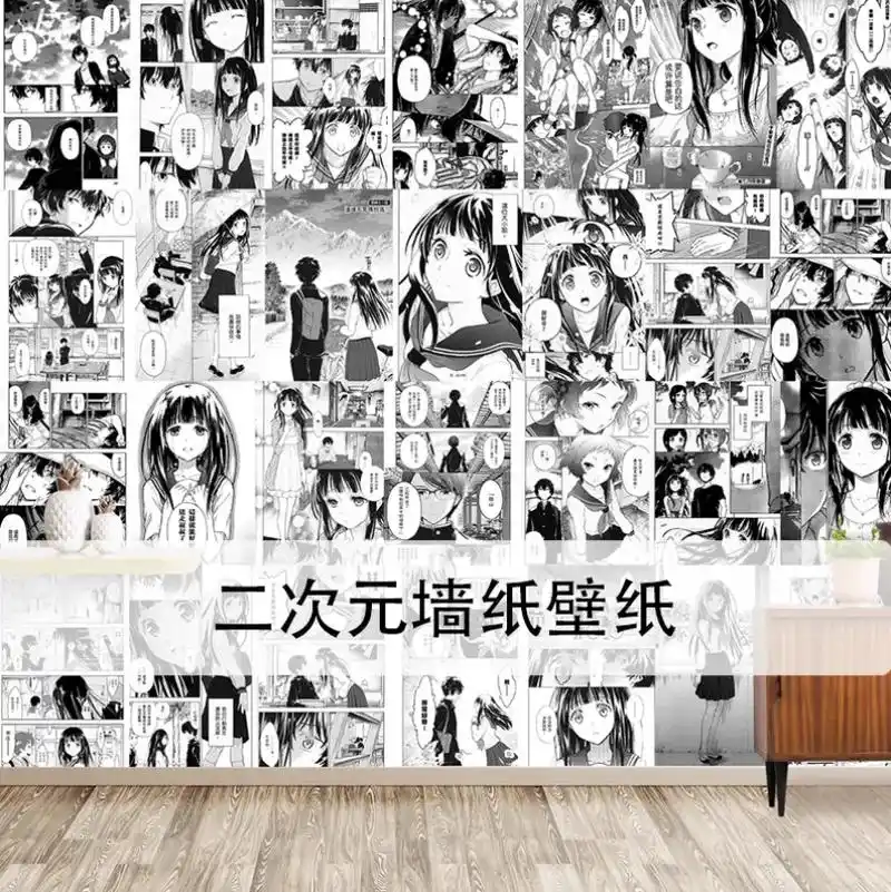 二次元墙纸壁纸.日系动漫画二次元黑白a4纸打印墙贴五等分花嫁 - 抖音