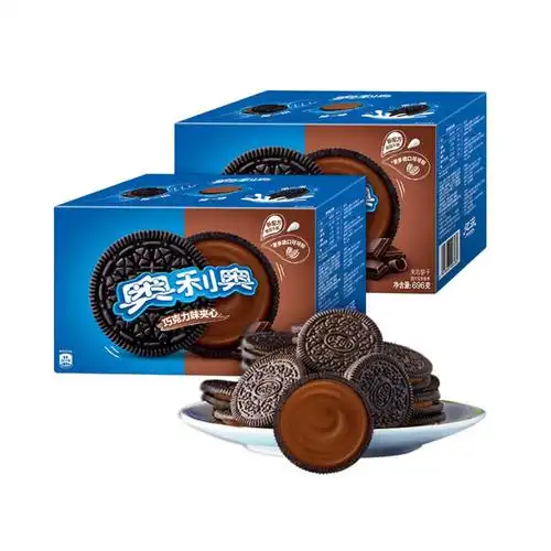 奥利奥夹心饼干巧克力味休闲网红零食超值装小吃早餐儿童696g*2盒