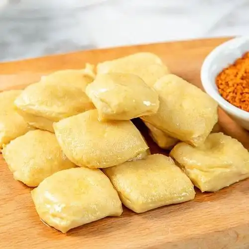 金黄"小胖子"一咬酥又弹:石屏包浆豆腐45元3盒,蘸辣椒面口感赞爆|老豆