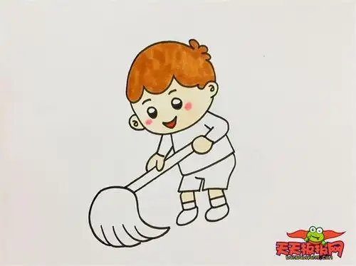 快乐儿童画有哪些以劳动为主题的图画以爱劳动的情景简笔画亲亲宝贝网