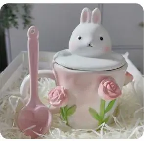 手工高温窑烧花朵水杯可爱小清新马克杯美家手工陶瓷郁金香杯子