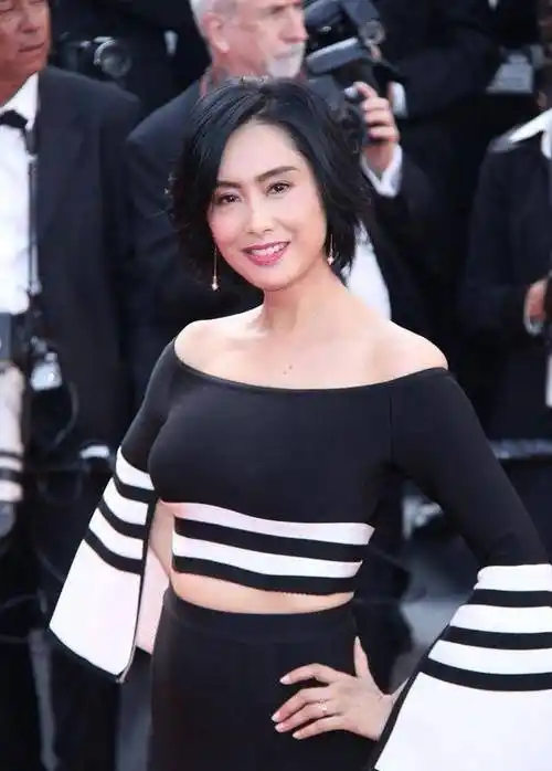 朱茵真的老了,硬穿小号露脐衣配紧身包臀裙,勒出小肚子太尴尬了-第3张