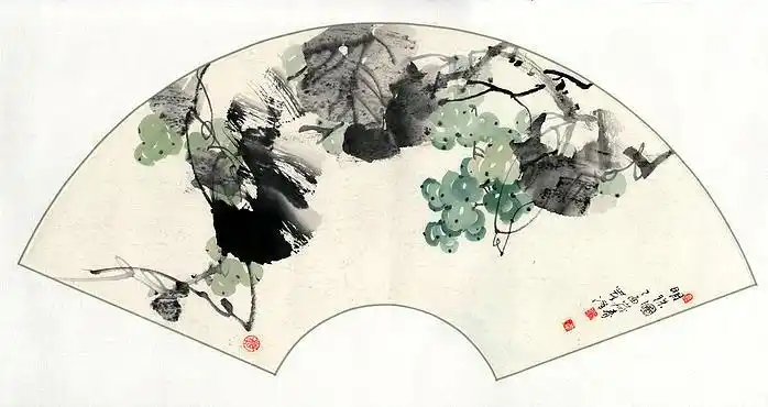 近代 扇面 葡萄 (13819x7320px 72)