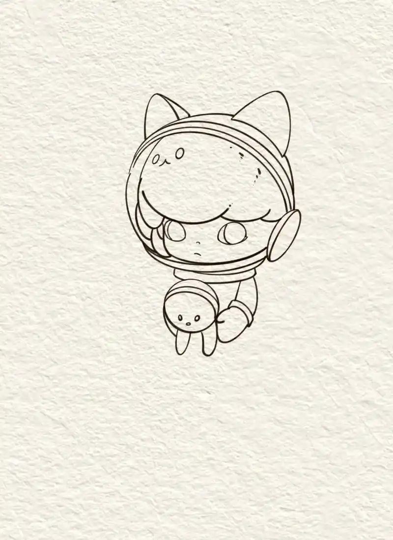 每天一个可爱简笔画//附教程泡泡玛特 你的幸运星正在派送,请保持心情