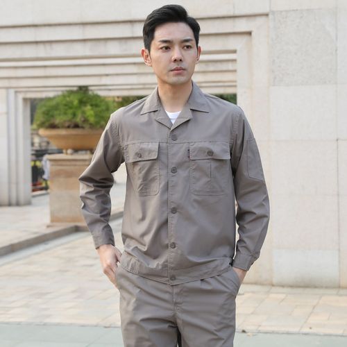 舒嘎夏季工作服套装男耐磨劳保服工地劳动汽修薄款夏装长袖工衣定制y